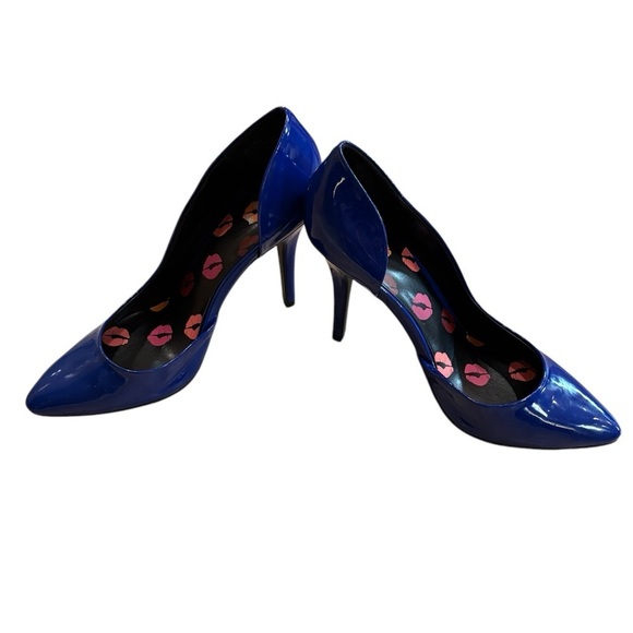 Juicy Couture High Heel Shoes Patent Leather Cobalt Blue Size 9 Brand New - Picture 1 of 6